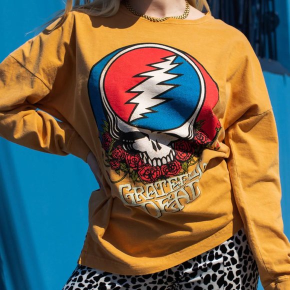 Life Clothing Co Tops Grateful Dead Long Sleeve Band Tee Mustard